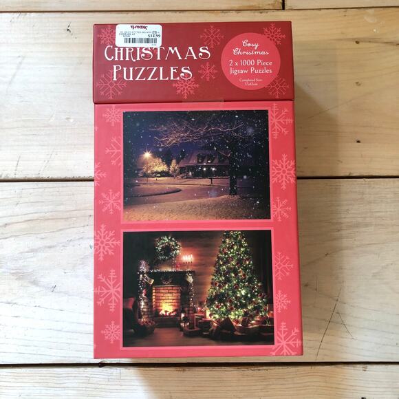 Robert Frederick NWT NIB Cozy Christmas Puzzles Two 1000 Piece Puzzles - Picture 3 of 4